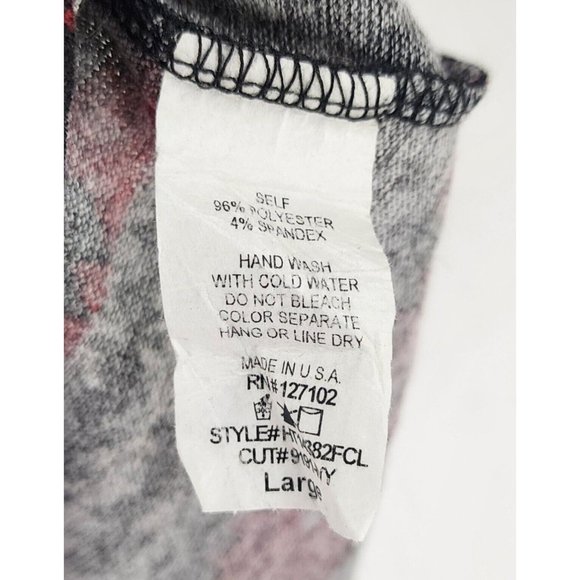 Pink Owl Sweater Womens Large Red Black GrayAztec Print Holiday Momcore Roll Tab - Picture 11 of 11